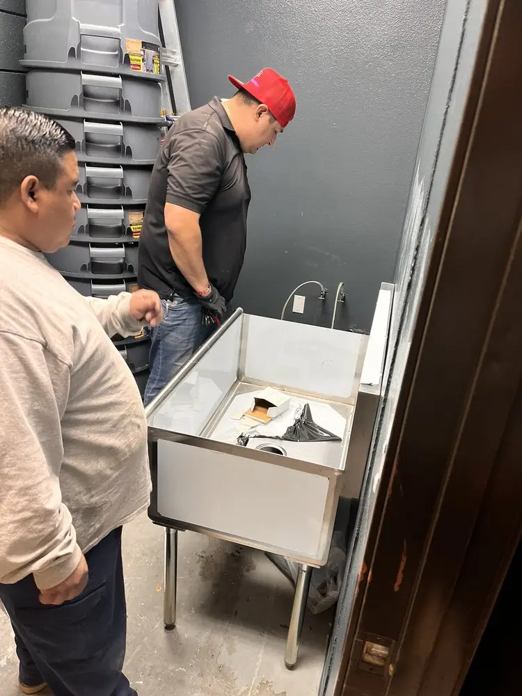 Commercial plumbing and sink installation in Center Line